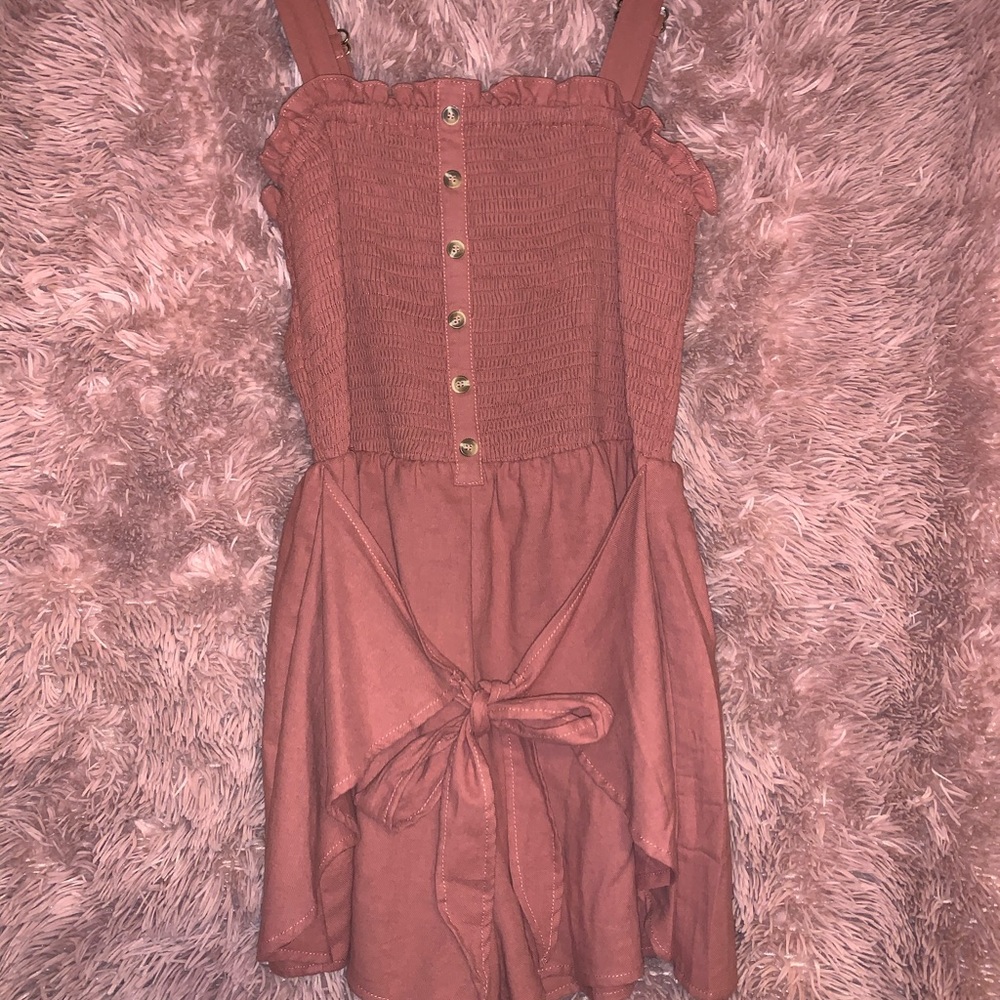 LoveRiche Smock Rust Romper
